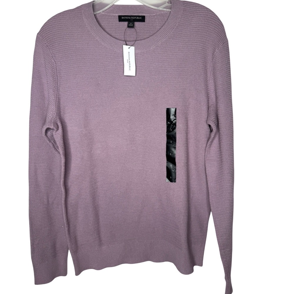 Banana Republic Factory Women Lavender Purple Cotton Waffle Knit Sweater S NWT